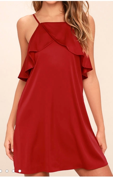 Lulu's spice twirl satin flowy dress - Picture 2 of 3